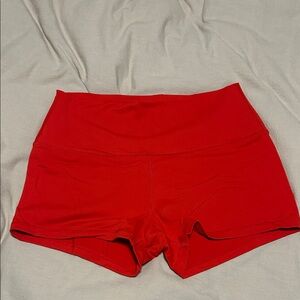 SavageBarbell Women's Red High-Waisted Mini Shorts